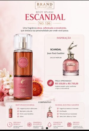 Body Splash - Brand Collection 136 - Inspiração - Scandal 250ml.