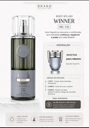 Body Splash - Brand Collection N° 116 - Inspirado  no Invictus -250ml.